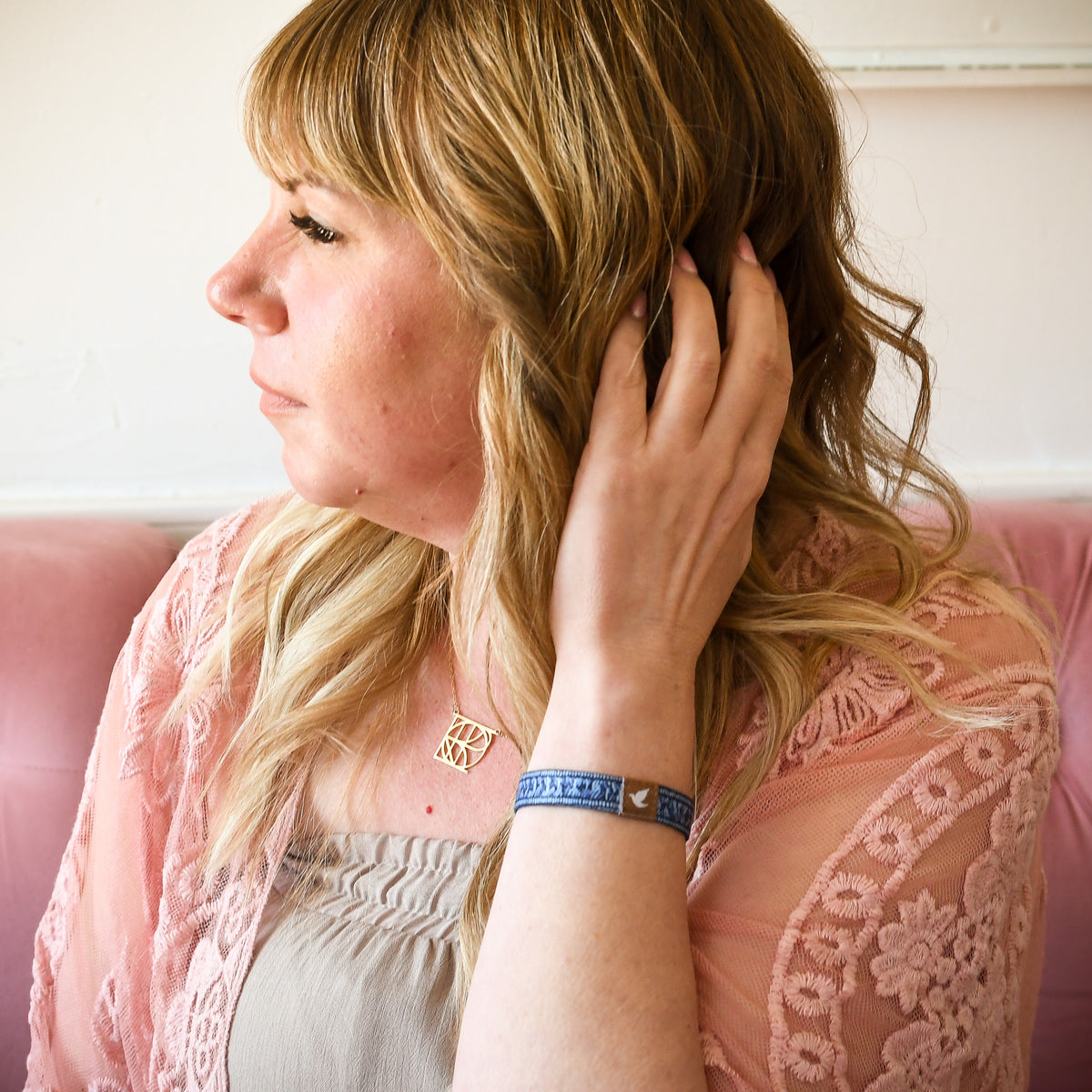 God Remains in the Boat Women’s TruthBand-Pink Salt Riot