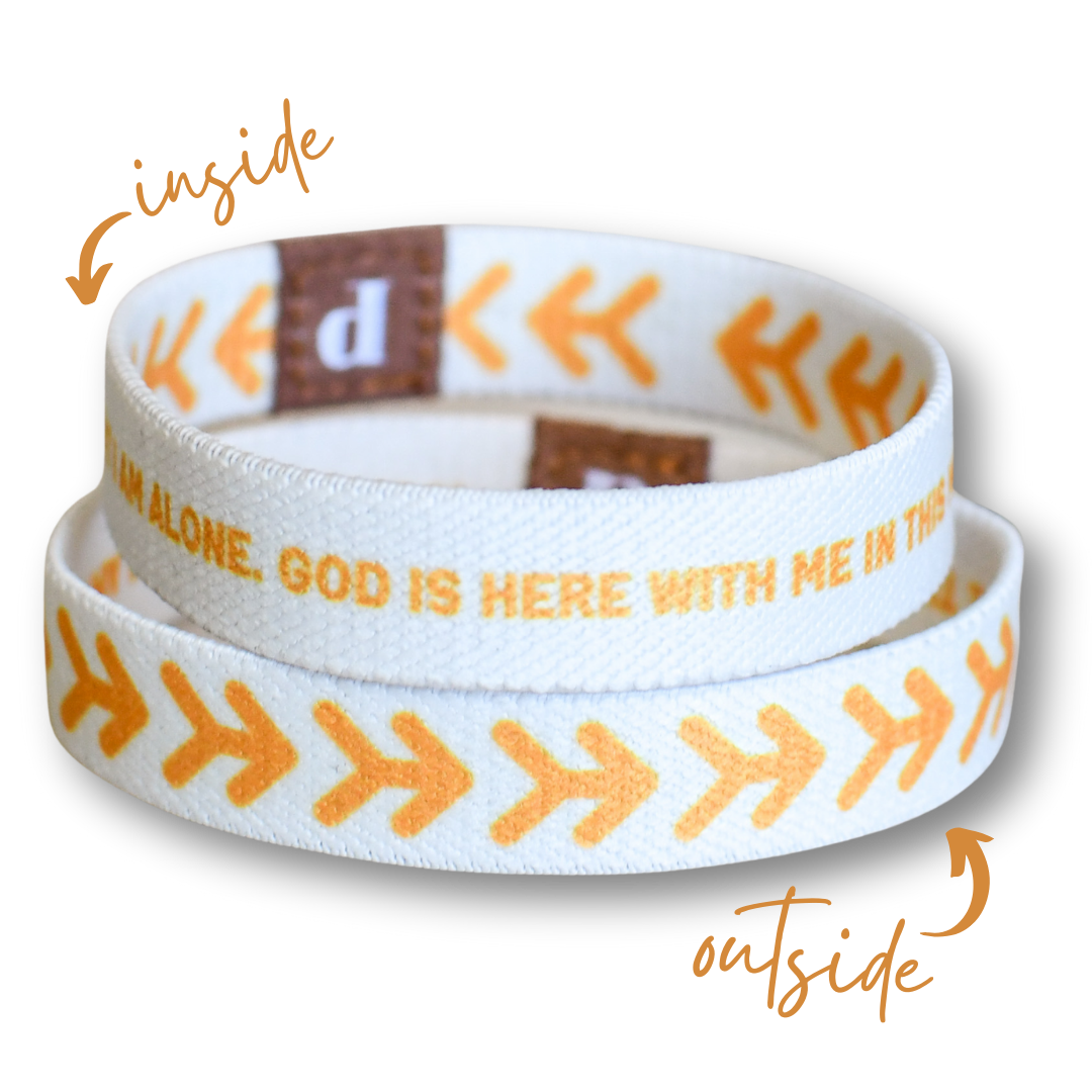 God is Here with Me Elastic Mens TruthBand - Pink Salt Riot
