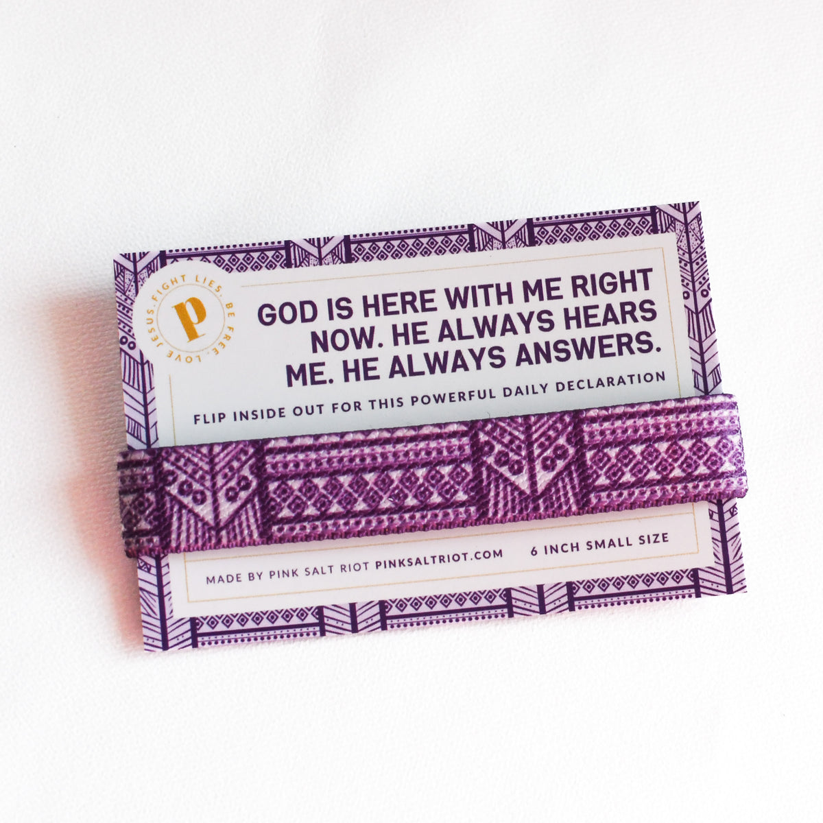 God is With Me Now Kids TruthBand-Pink Salt Riot- on card