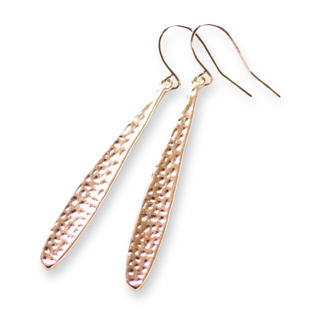 Hammered Beauty Drop Earrings