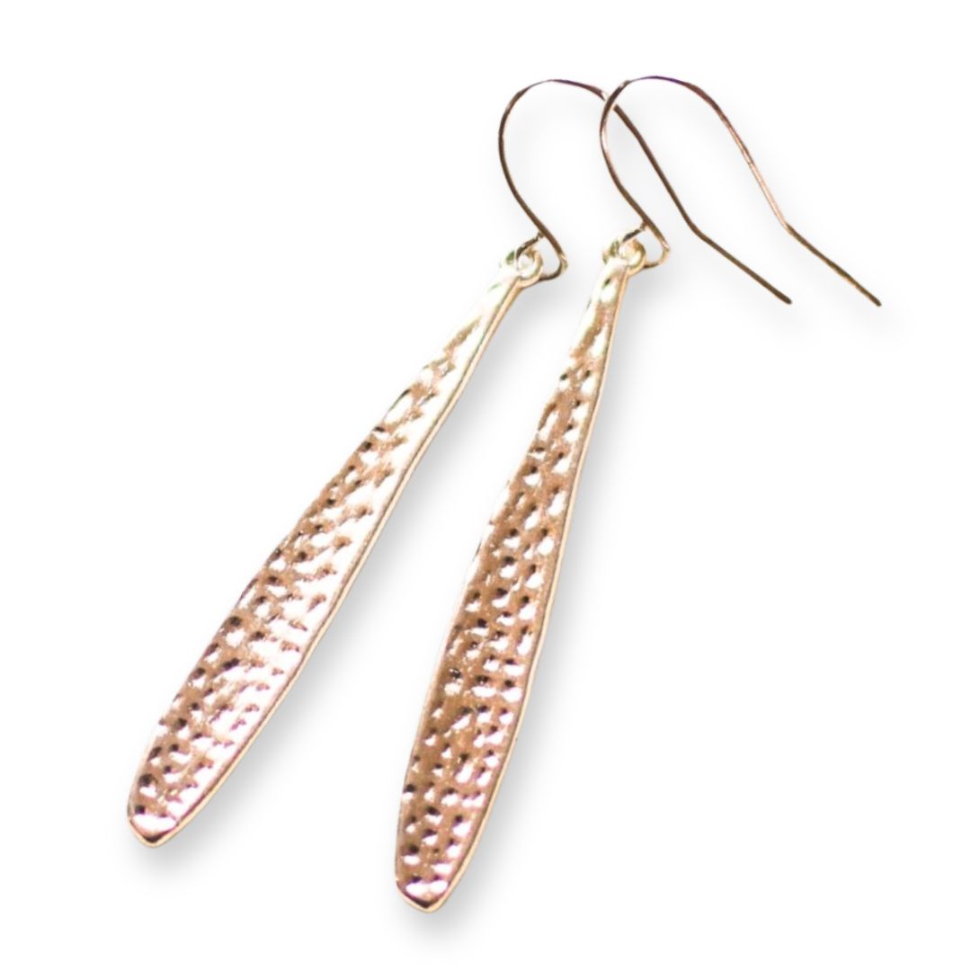 Hammered Beauty Drop Earrings-Pink Salt Riot