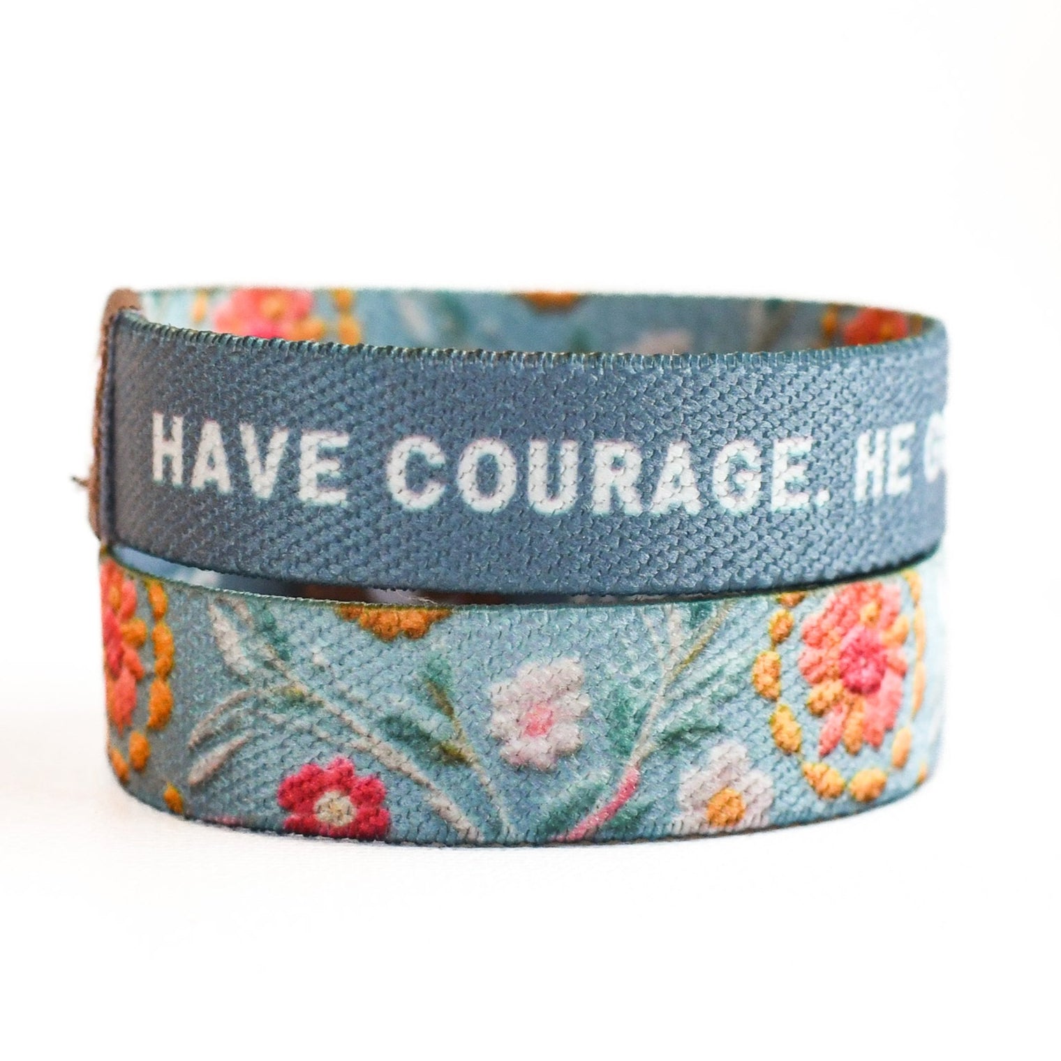 Have Courage Blue Floral Kids Truthband-Pink Salt Riot