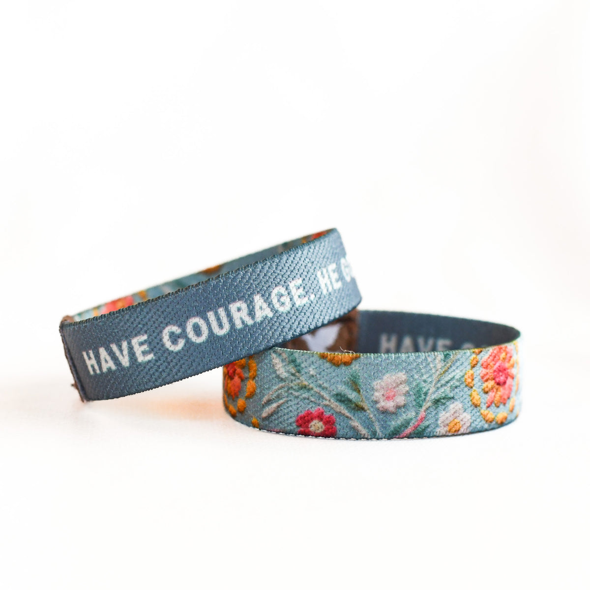 Have Courage Blue Floral Kids Truthband-Pink Salt Riot