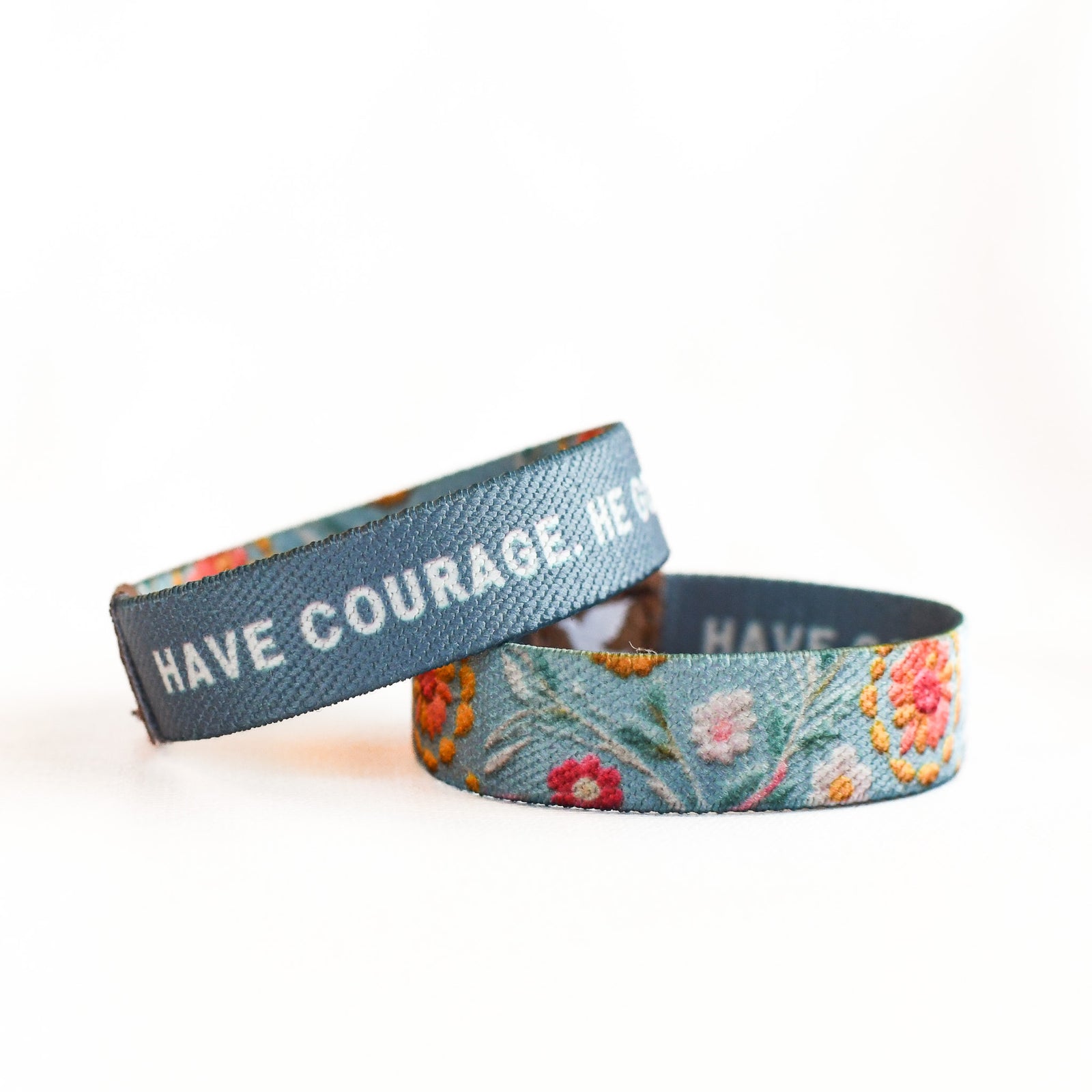 Have Courage Blue Floral Kids Truthband-Pink Salt Riot