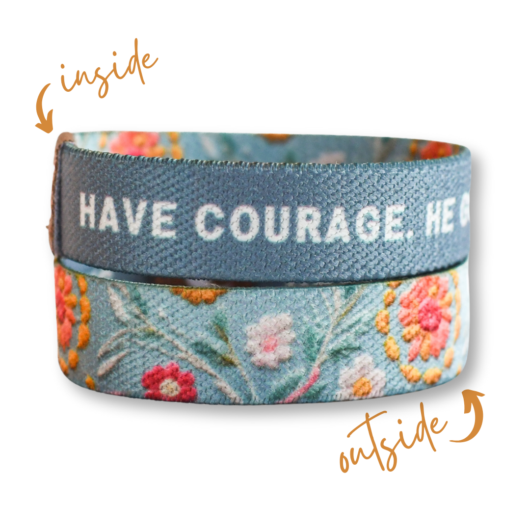 Bracelet de vérité bleu à fleurs « Ayez du courage » pour enfants