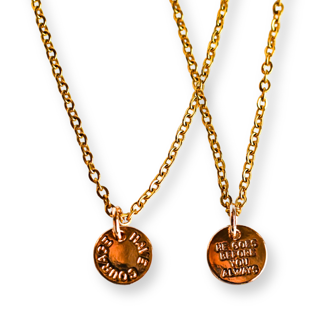 Have Courage Charm Necklace-Pink Salt Riot