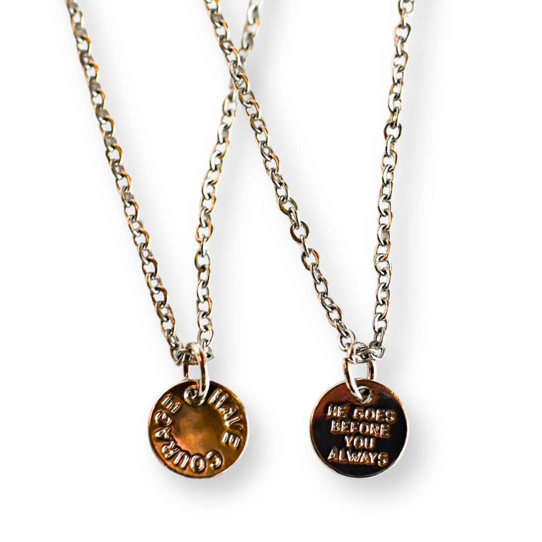 Have Courage Charm Necklace-Pink Salt Riot
