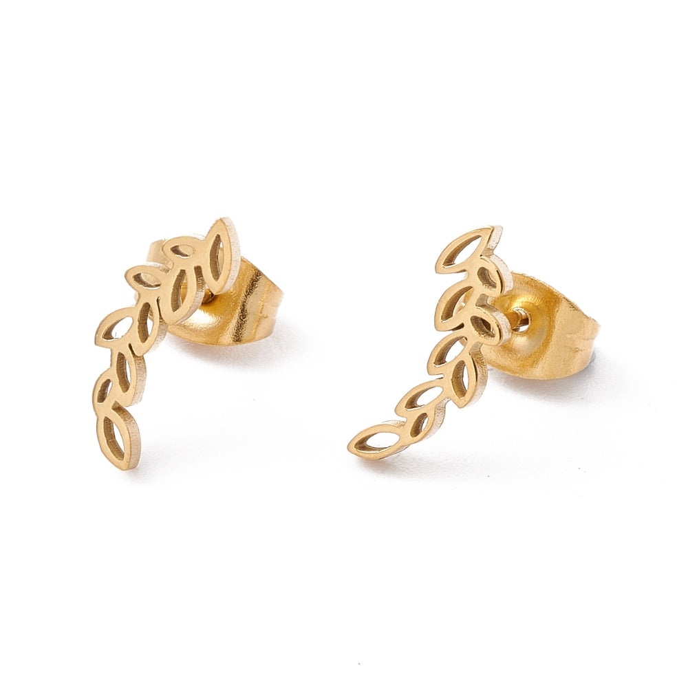 He is the Vine, We are the Branches Stud Earrings-Pink Salt Riot