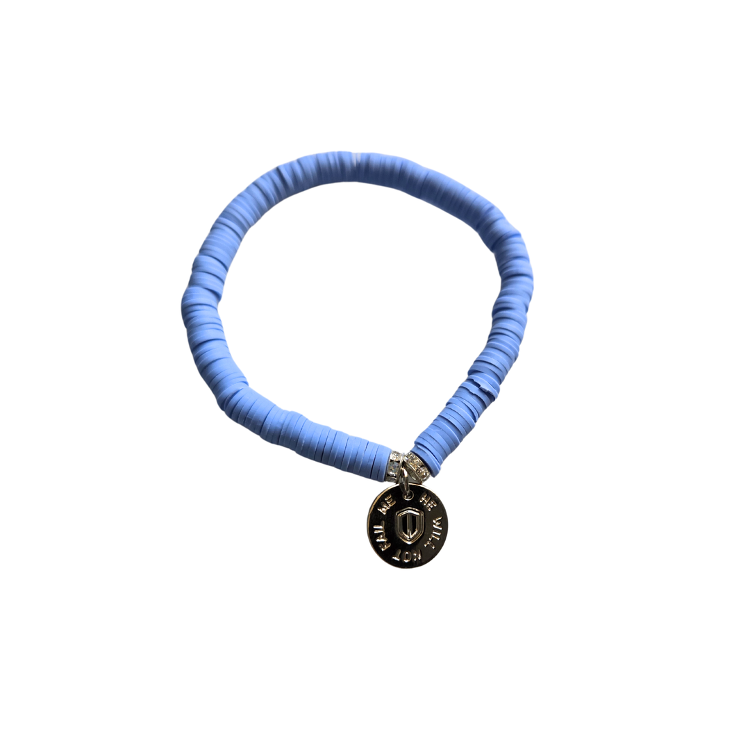 He Will Not Fail Me Cornflower Blue Clay Heishi Bracelet-Pink Salt Riot