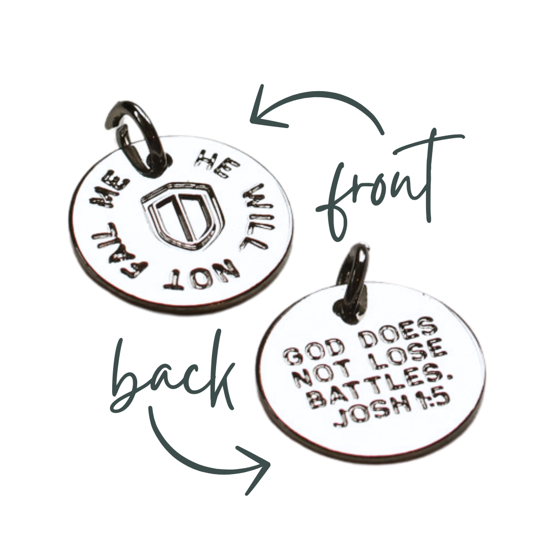 Bespoke Charms- he will not fail me charm- Pink Salt Riot