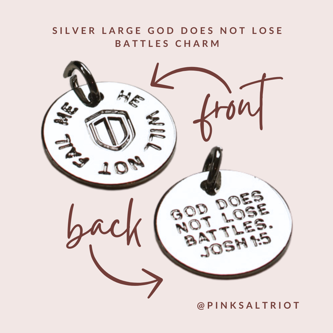 Bespoke Charms - Silver Large God Does Not Lose Battles Charm