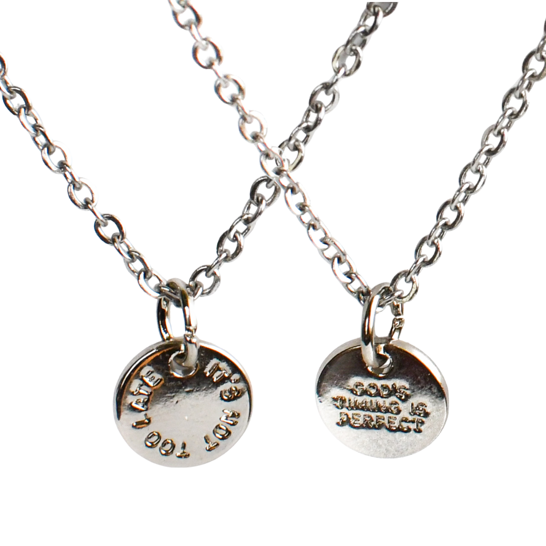 It&#39;s Not Too Late Silver Coin Necklace