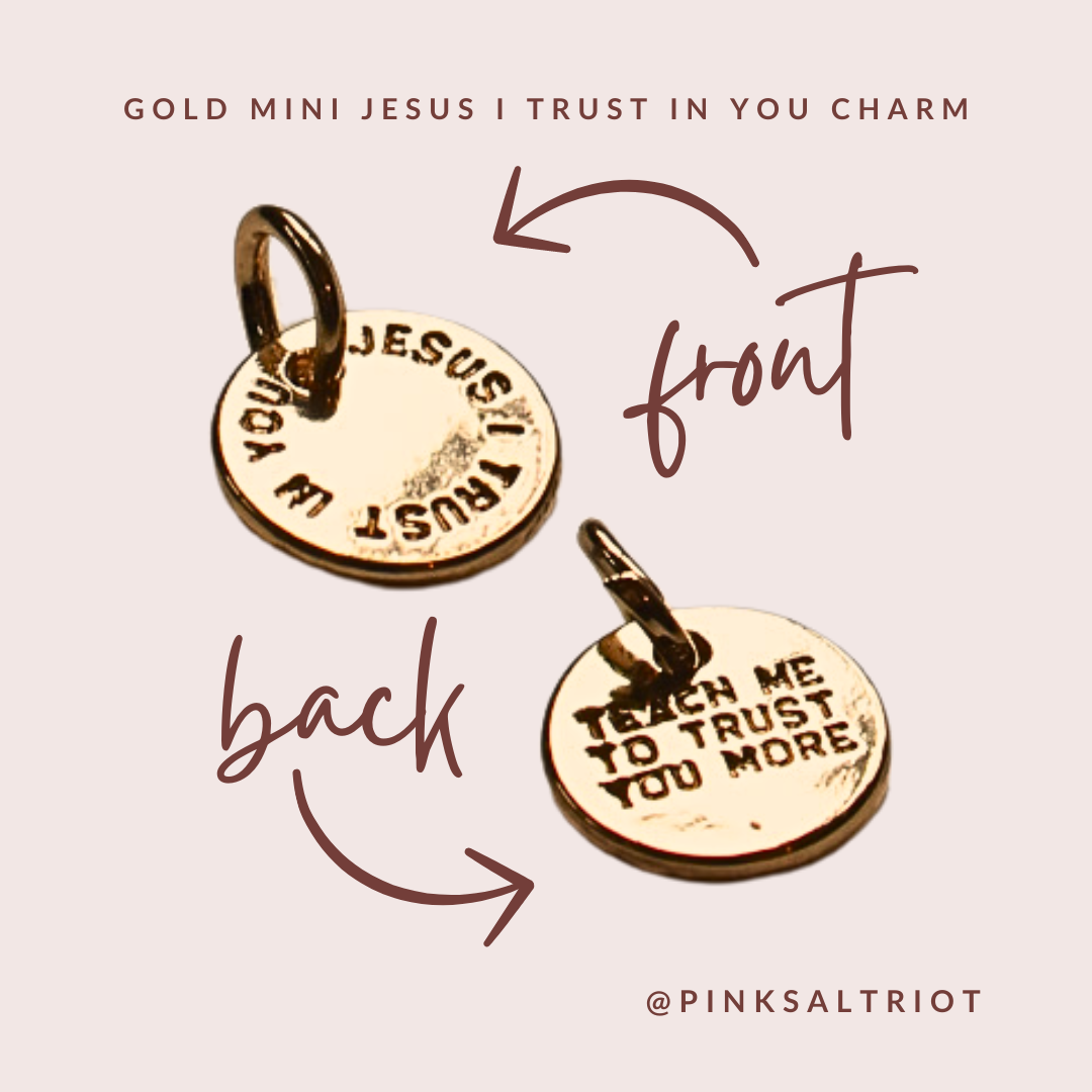 Bespoke Charms - Gold Mini Jesus I Trust In You Charm