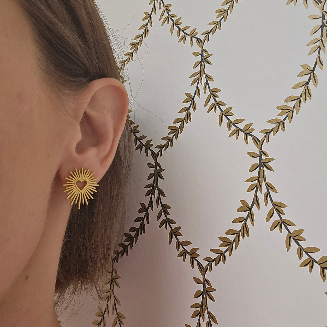 Jesus Heart for You Stud Earrings real life