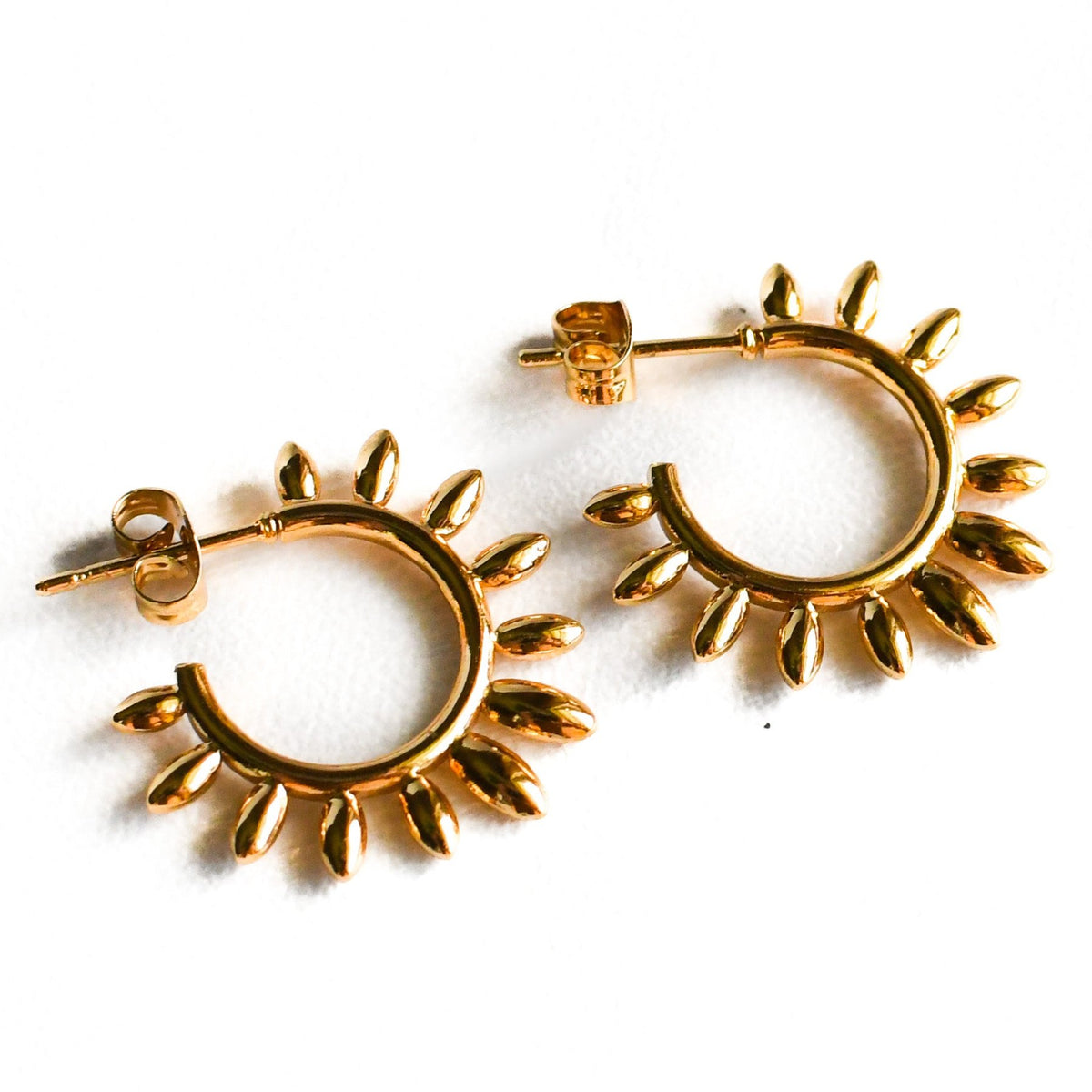 Light of the Son Gold Hoop Earrings-Pink Salt Riot