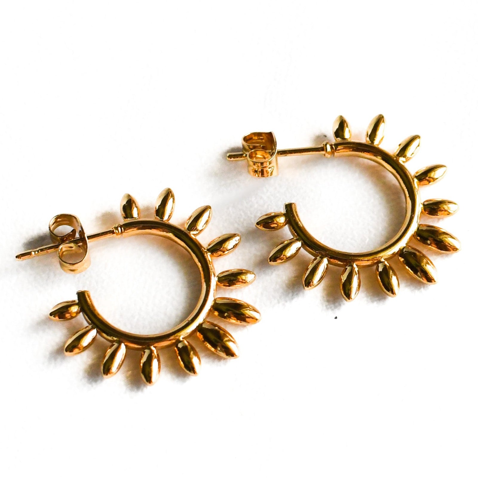 Light of the Son Gold Hoop Earrings-Pink Salt Riot