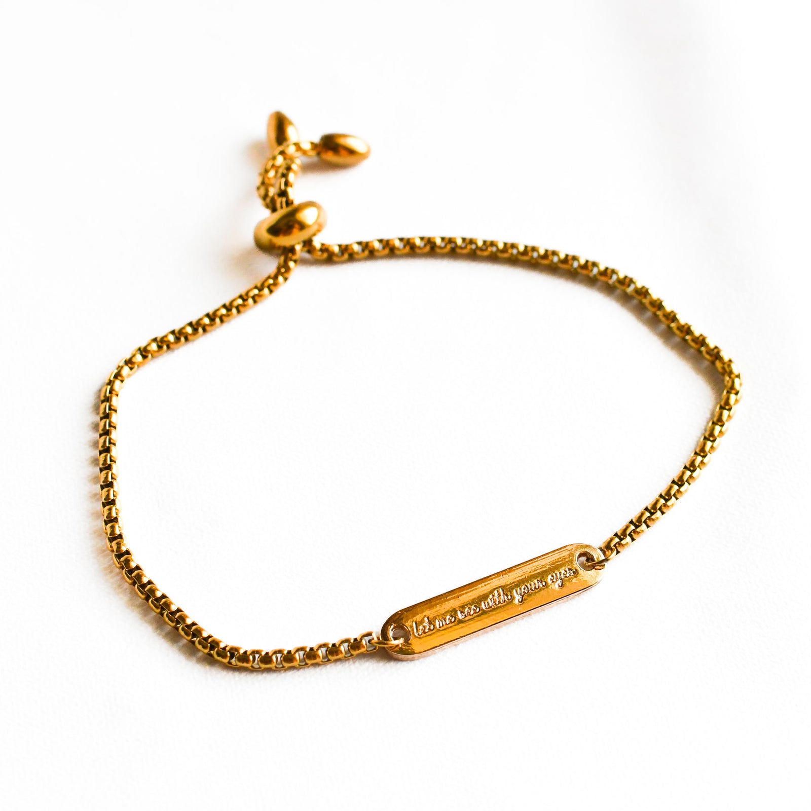 Love with God’s Heart Gold Slider Bracelet-Pink Salt Riot