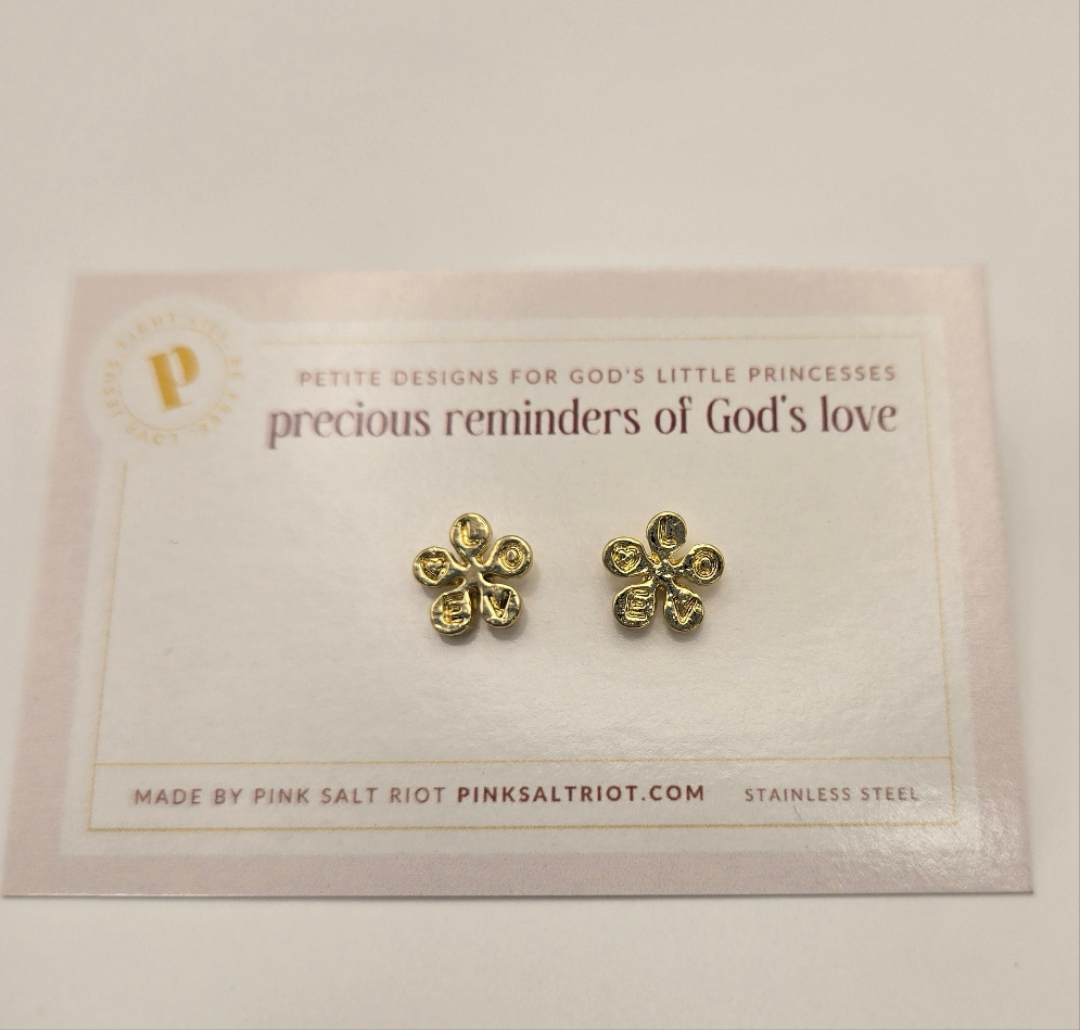 Love Blooms Stud Earrings- Pink Salt Riot on card