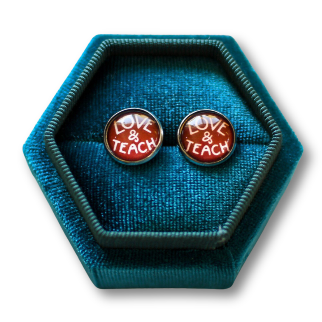 Love &amp; Teach Post Teacher Earrings-Pink Salt Riot