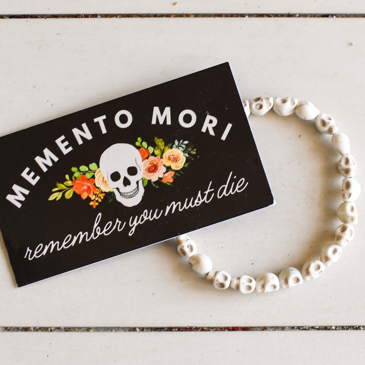 Memento Mori Skull Bracelet-Pink Salt Riot