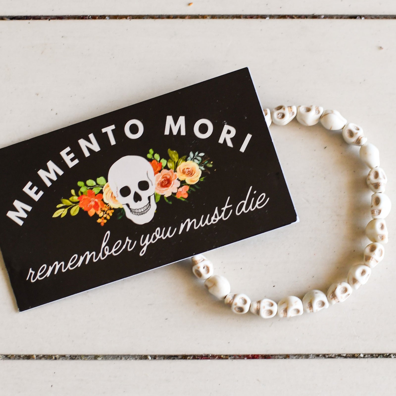 Memento Mori Skull Bracelet-Pink Salt Riot