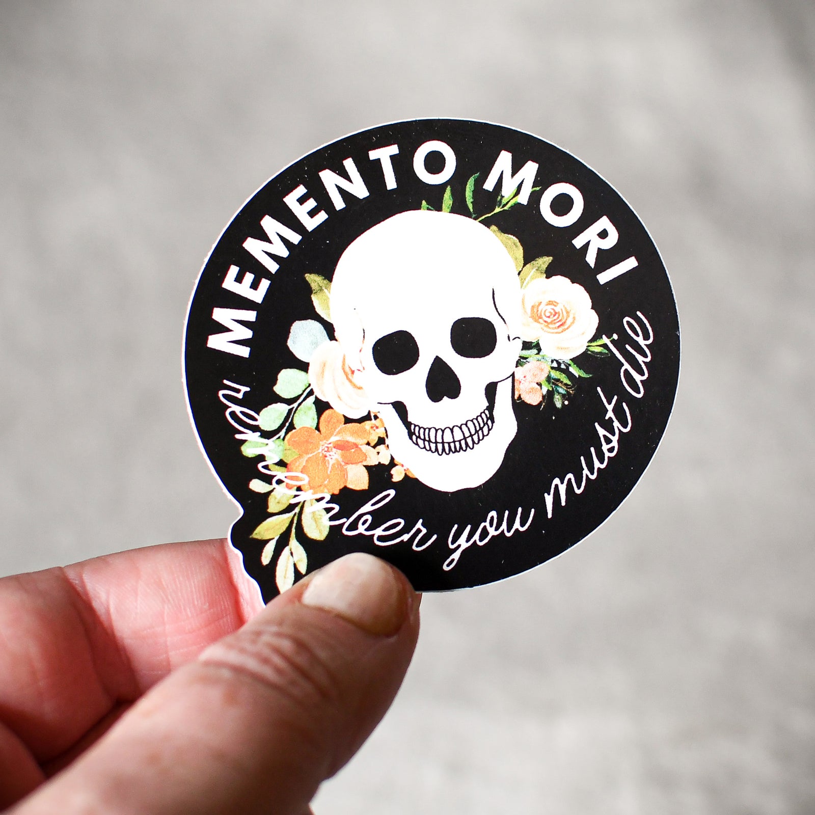 Memento Mori Vinyl Sticker-Pink Salt Riot
