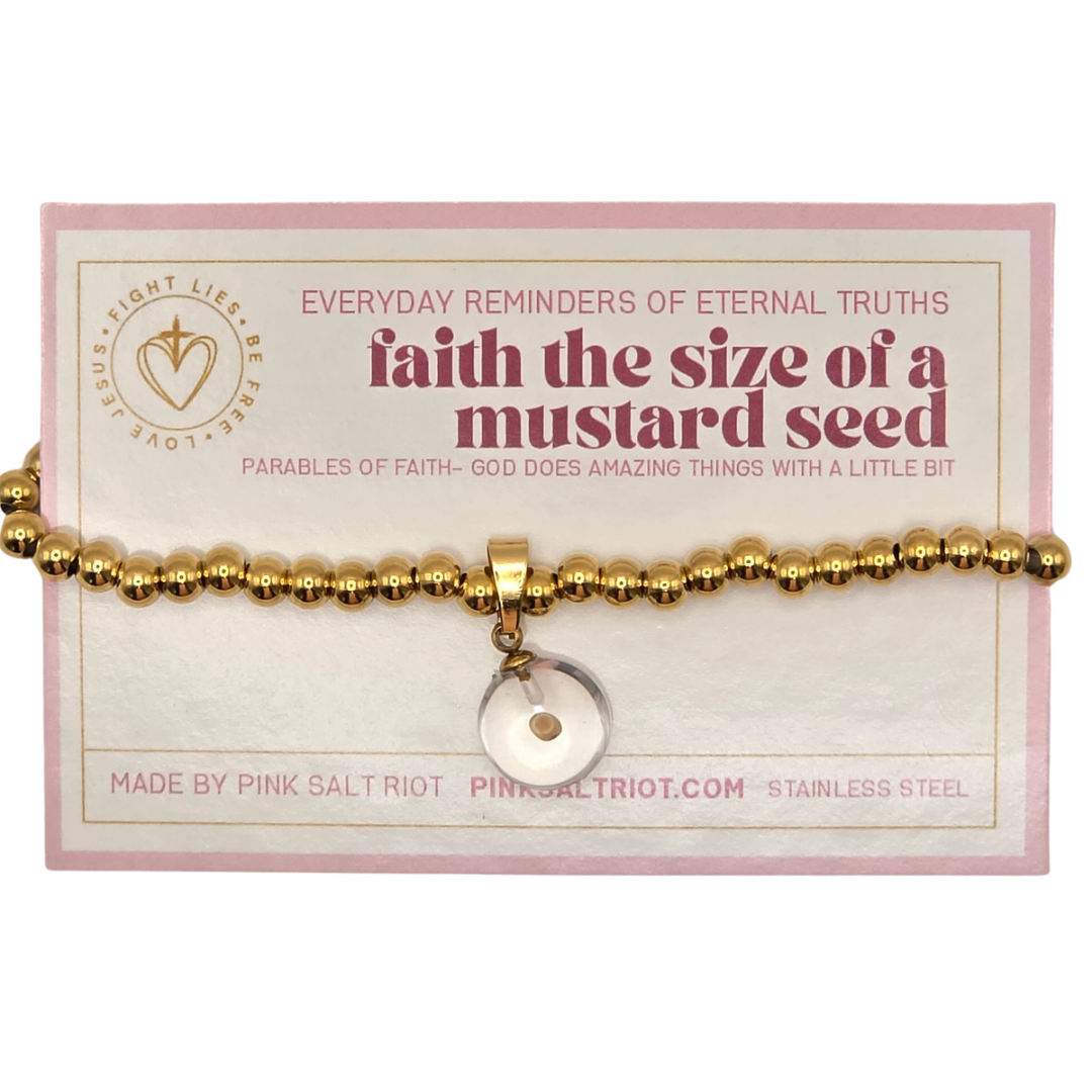 Mustard Seed Gold Beaded Bracelet