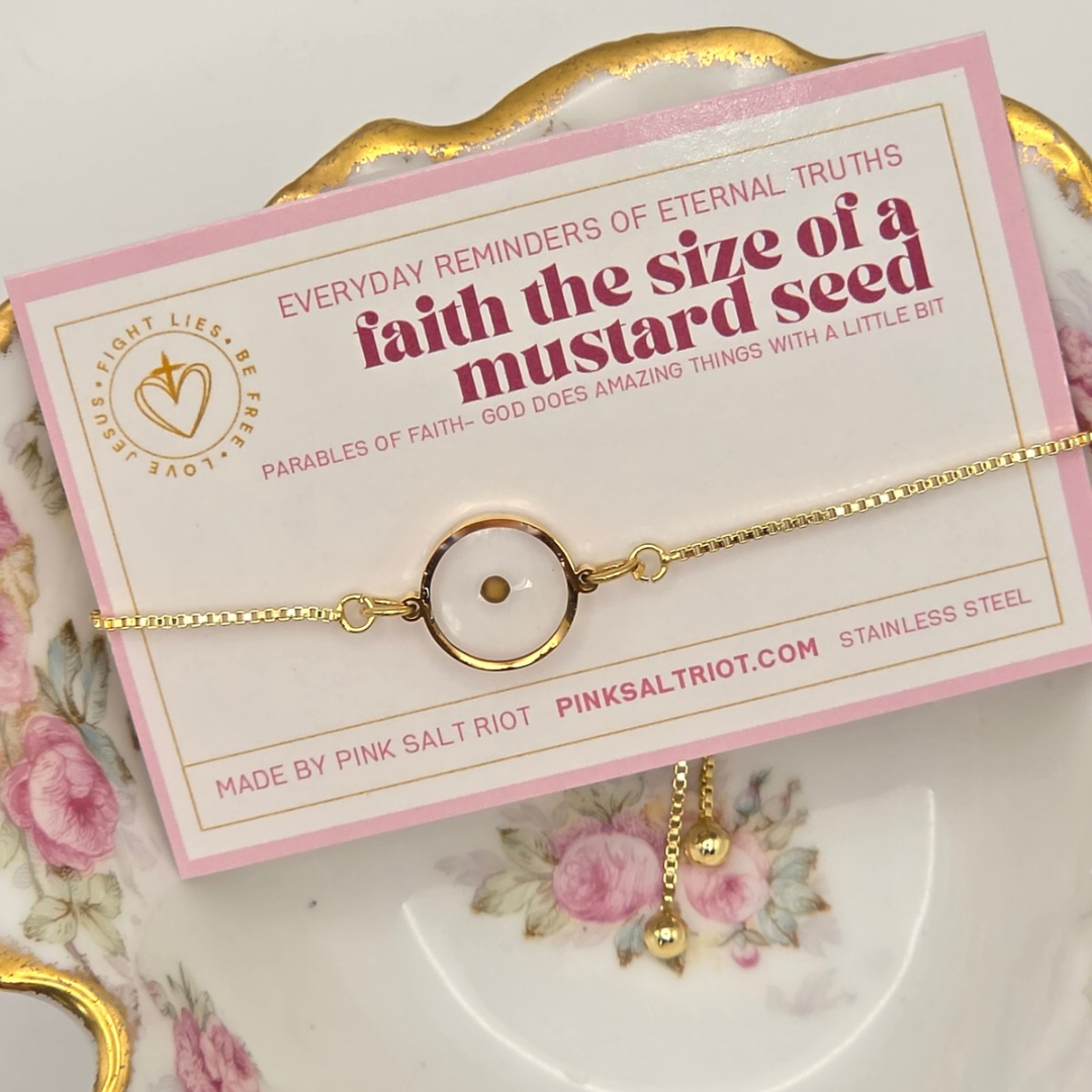 Mustard Seed Gold Slider Bracelet
