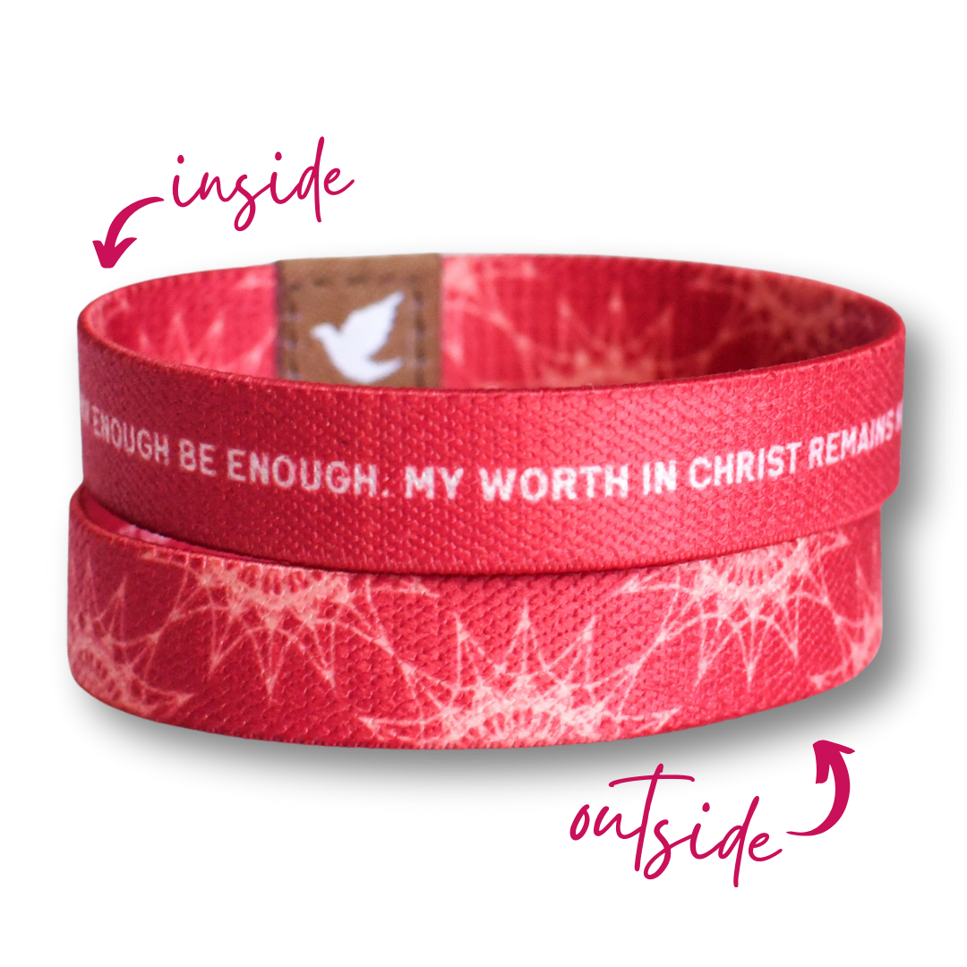 My Worth in Christ Womens TruthBand-Pink Salt Riot