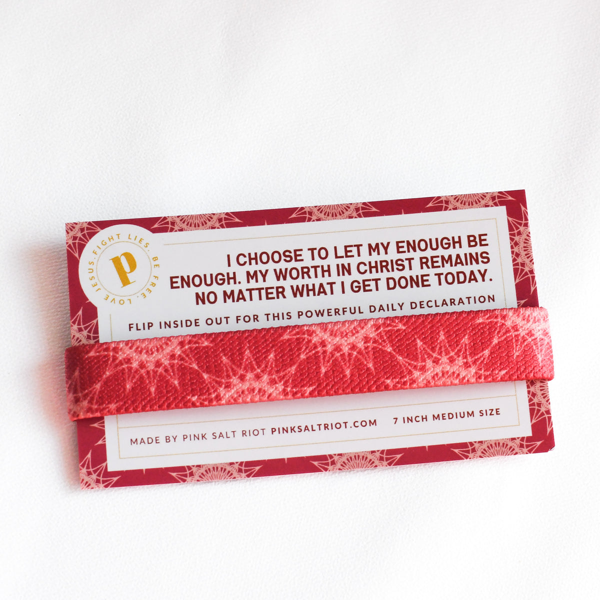 My Worth in Christ Womens TruthBand-Pink Salt Riot