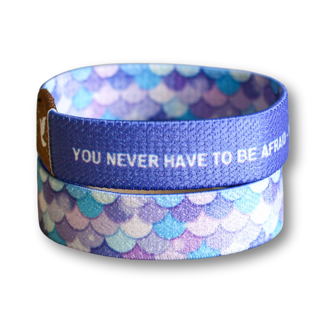 Never Afraid Mermaid Print Kids Truthband-Pink Salt Riot