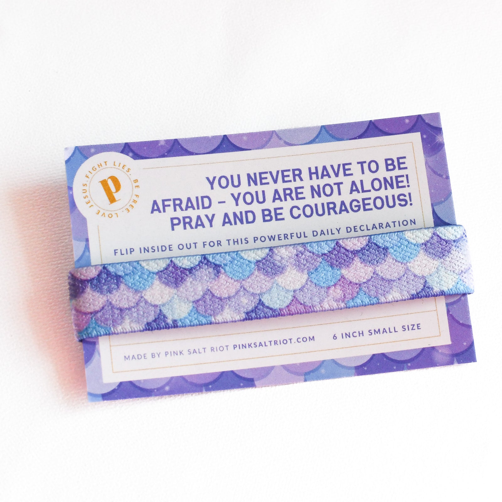 Never Afraid Mermaid Print Kids Truthband-Pink Salt Riot