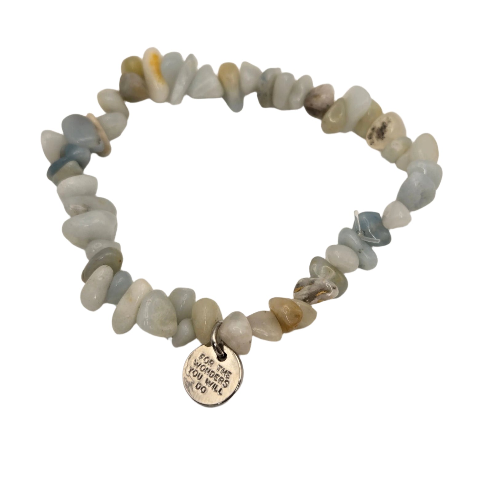 Praise You Lord Chipped Amazonite Beaded Bracelet