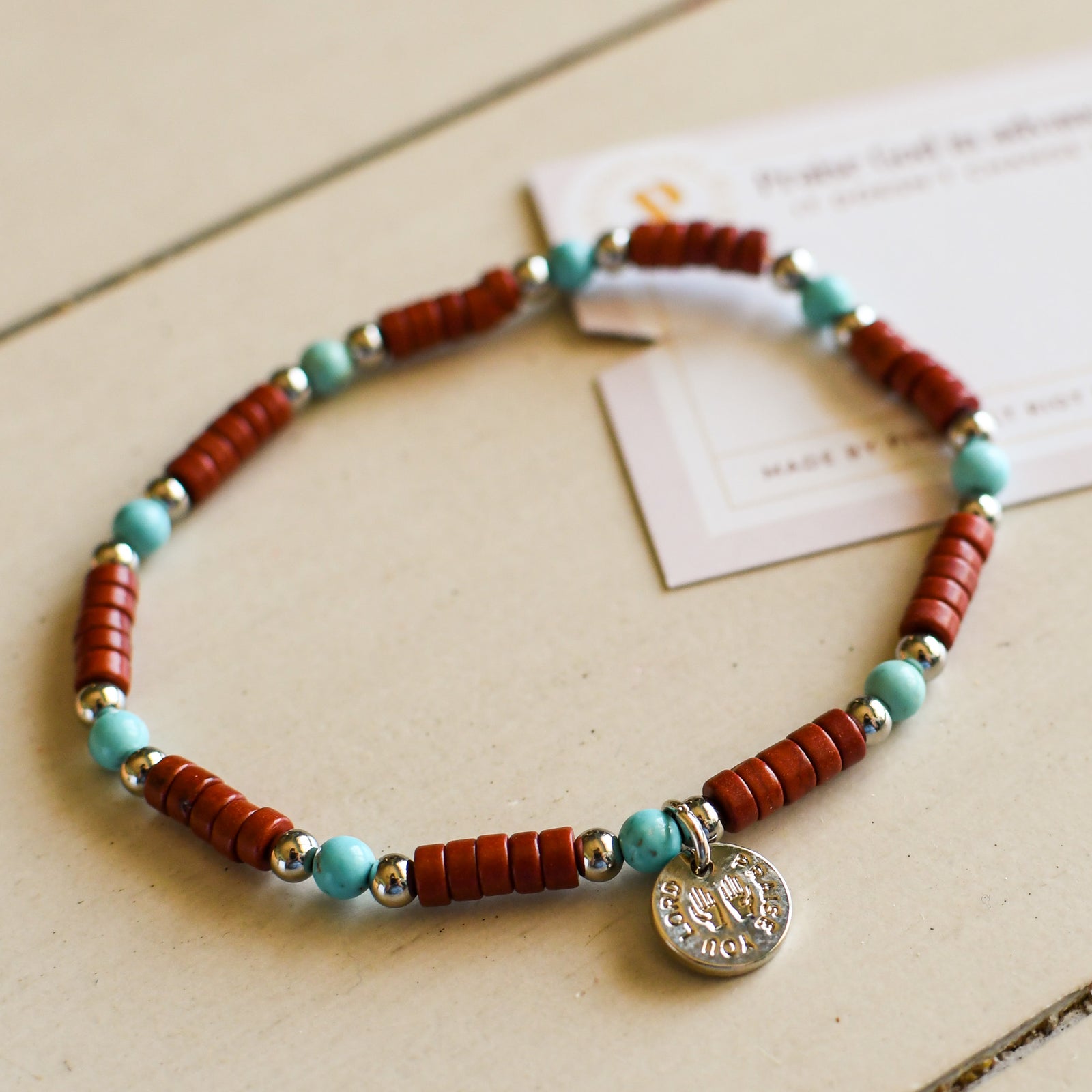 Praise You Lord Silver Beaded Bracelet-Pink Salt Riot