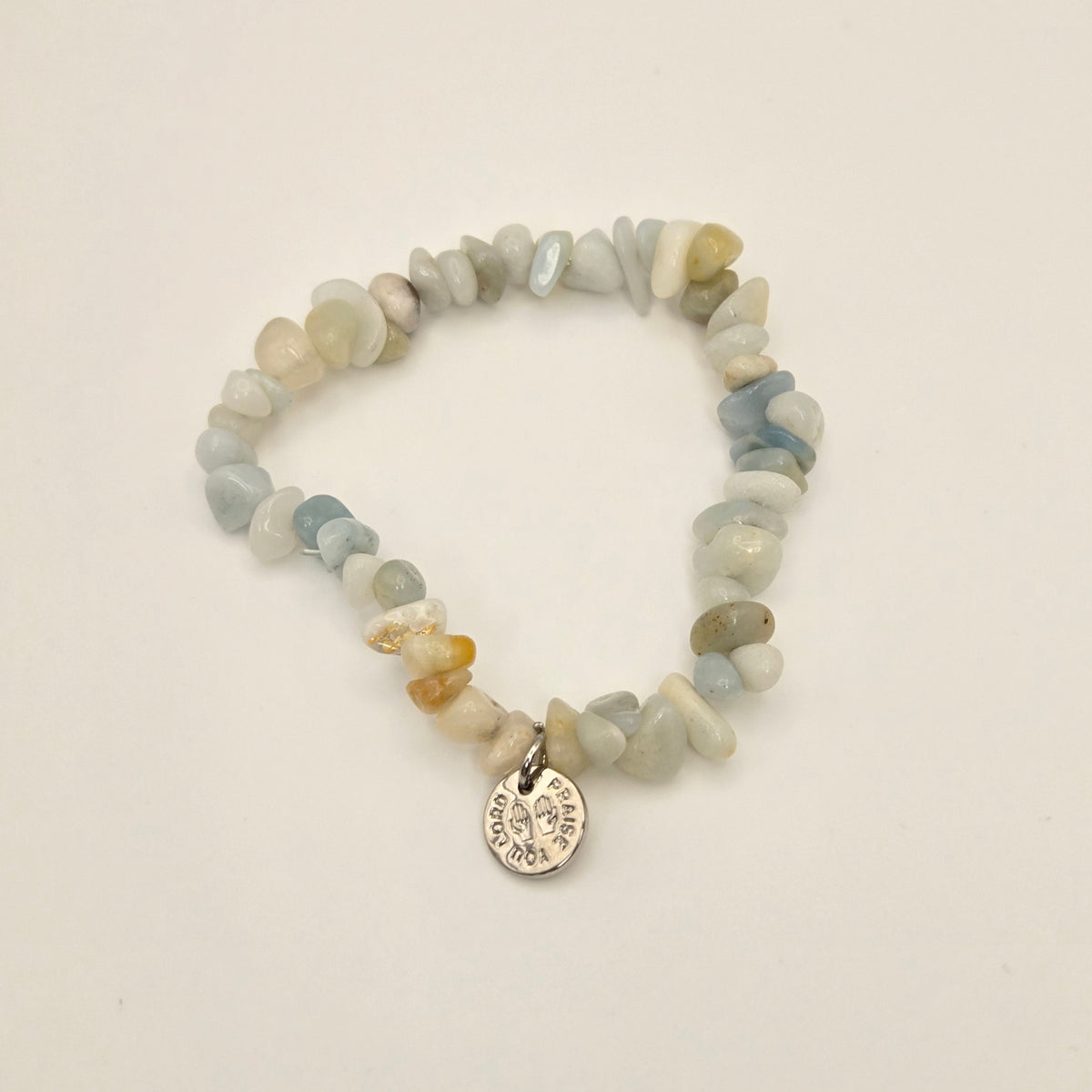 Praise You Lord Chipped Amazonite Beaded Bracelet