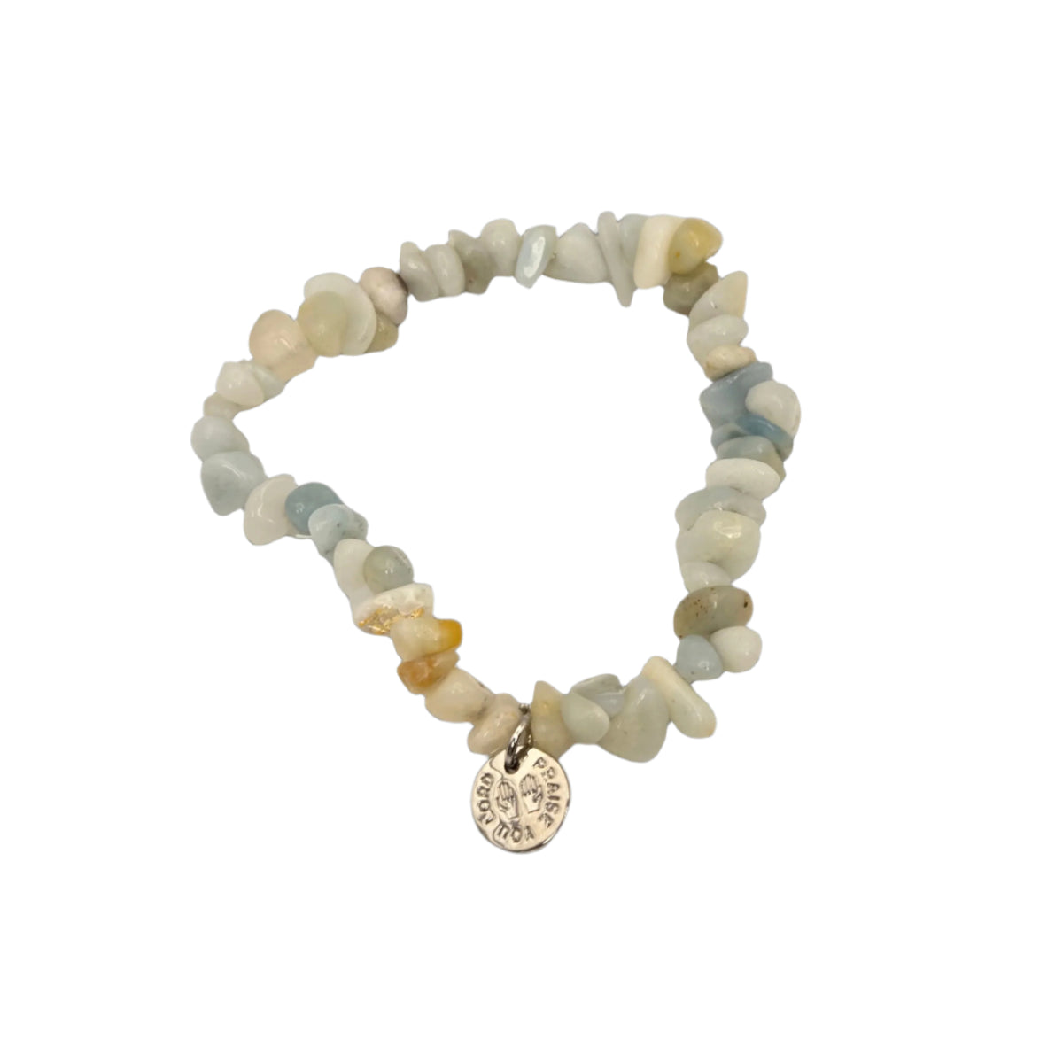 Praise You Lord Chipped Amazonite Beaded Bracelet