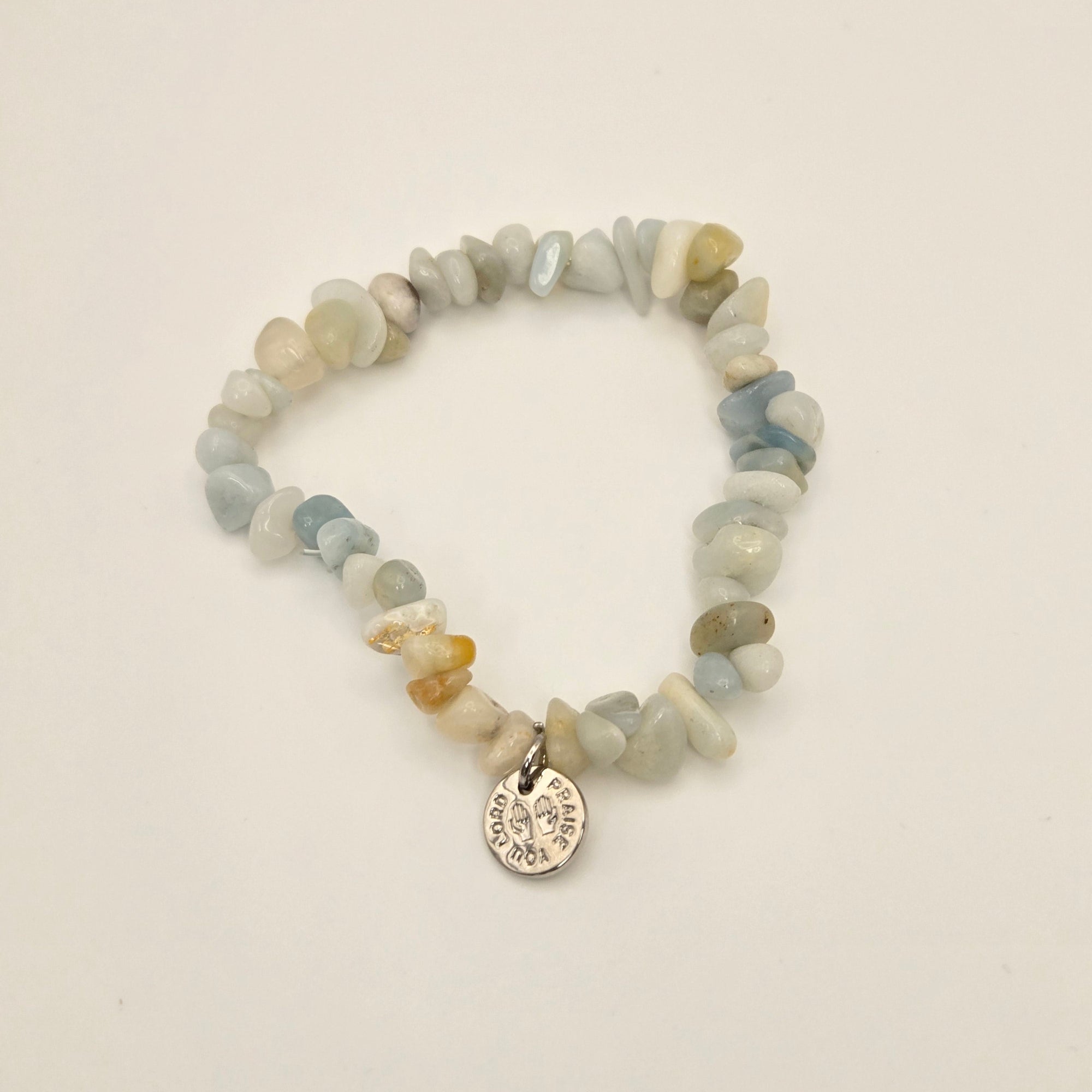 Praise You Lord Chipped Amazonite Beaded Bracelet