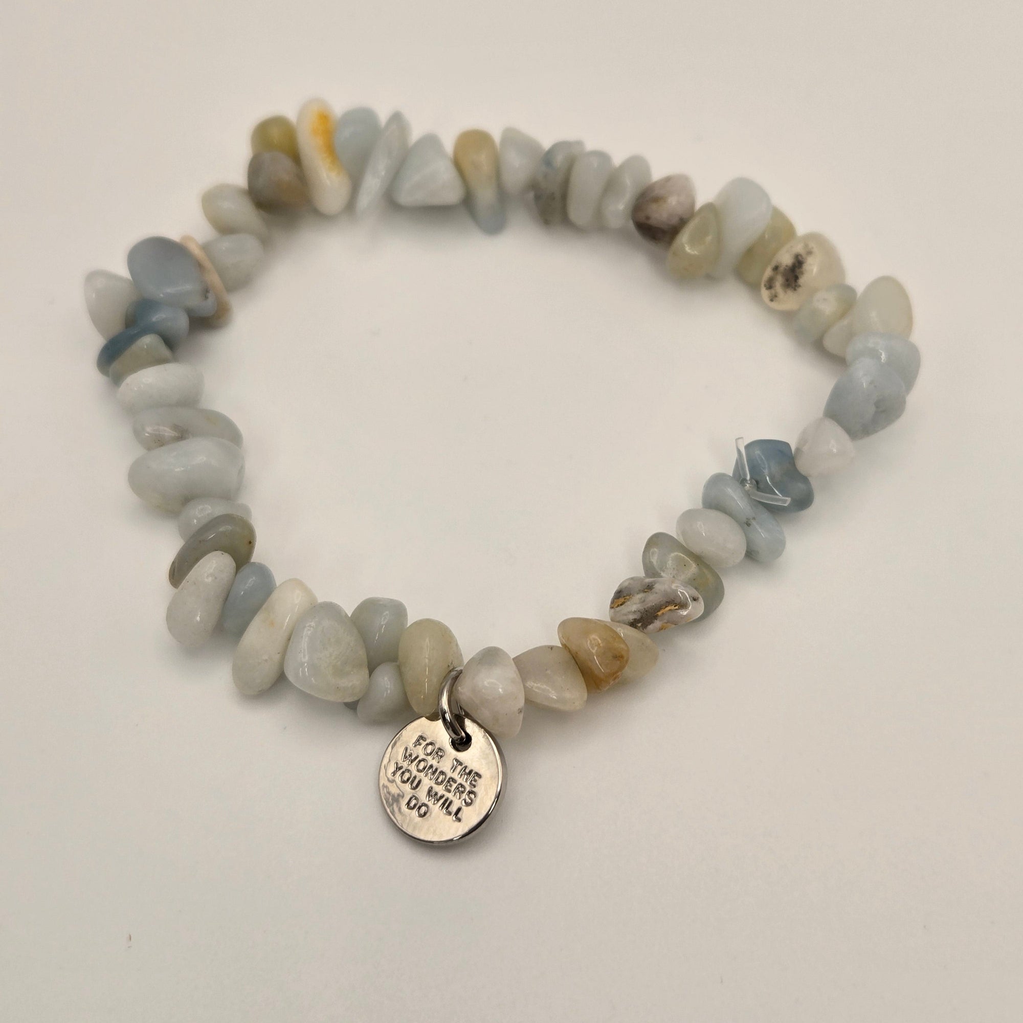 Praise You Lord Chipped Amazonite Beaded Bracelet back
