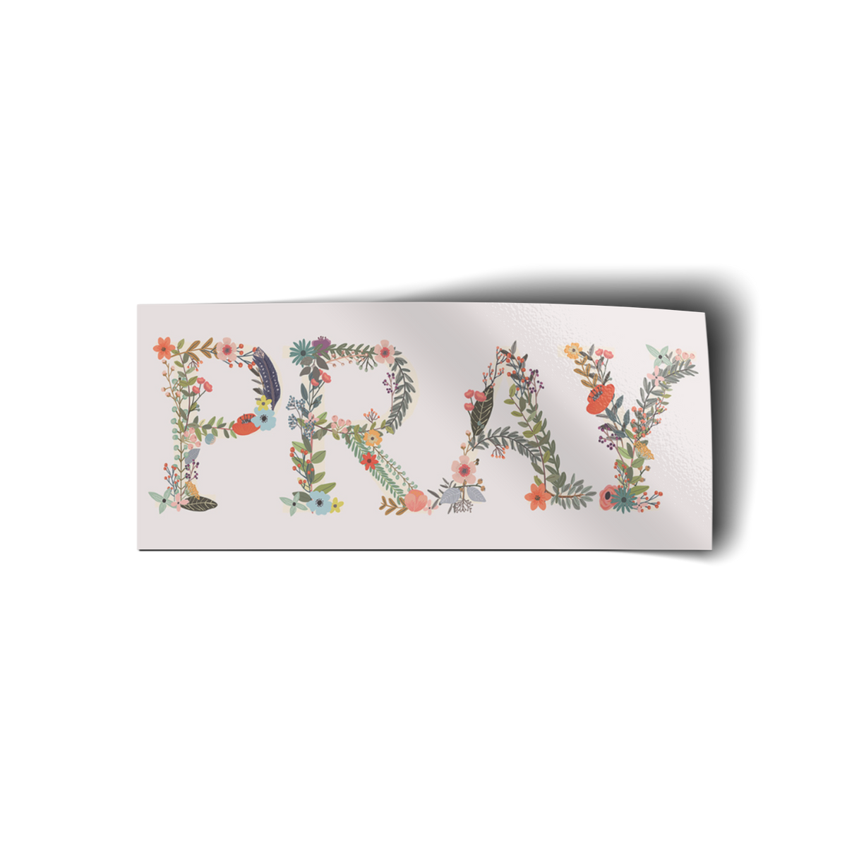 Floral Pray Vinyl Sticker