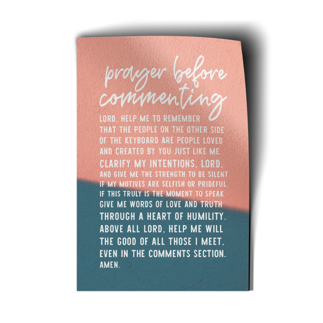 Prayer before Commenting Vinyl Sticker-Pink Salt Riot