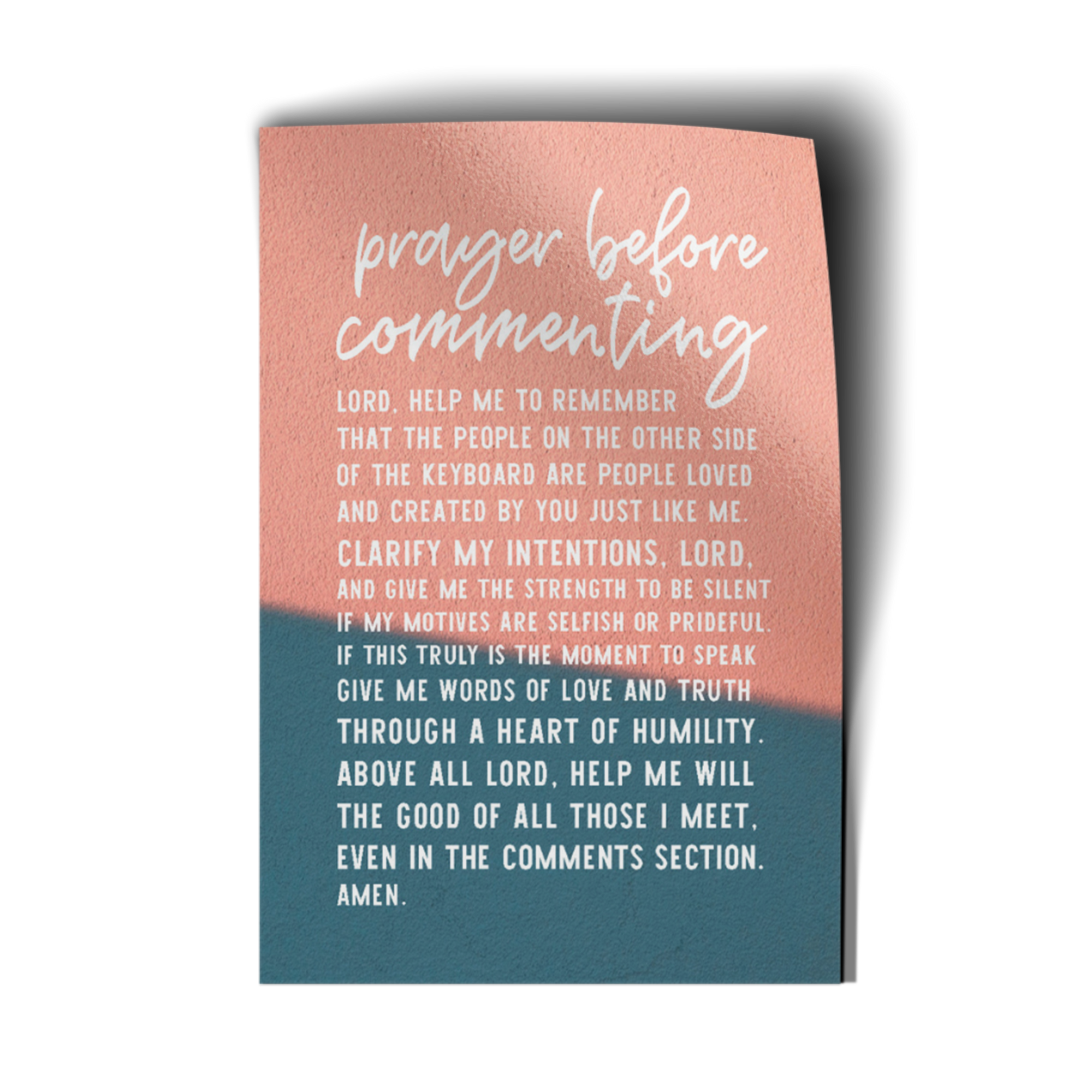 Prayer before Commenting Vinyl Sticker