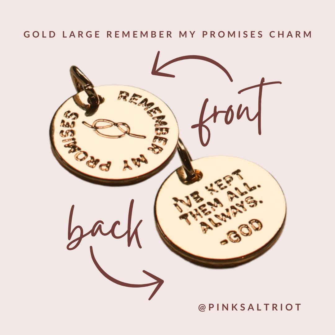 Bespoke Charms - Gold Large Remember My Promises Charm