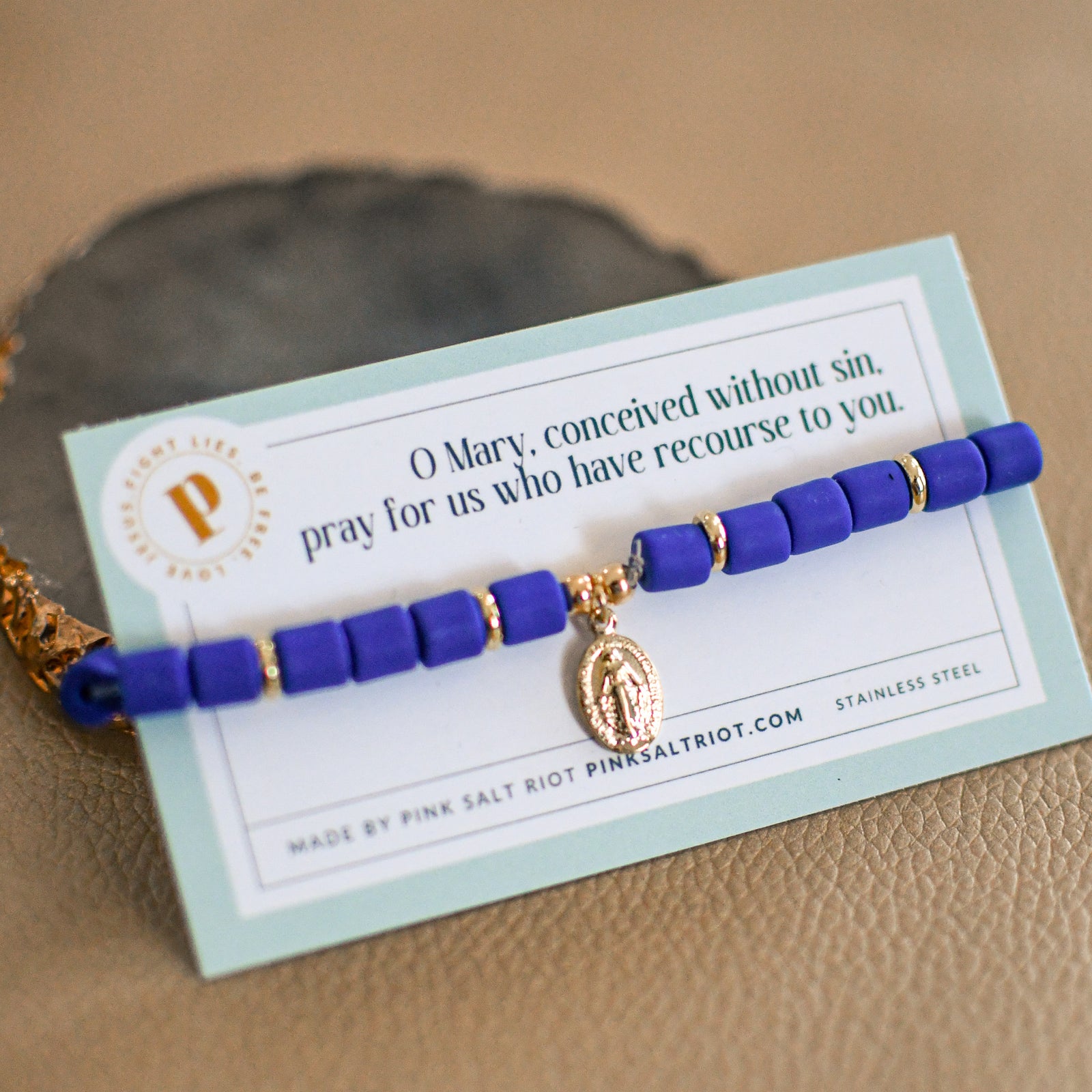 Royal Blue Miraculous Medal Bracelet-Pink Salt Riot