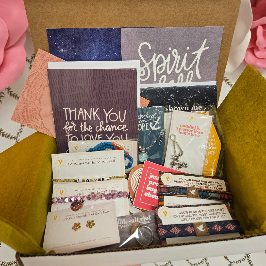 Sample of contents of a Love Box 2026- Pink Salt Riot