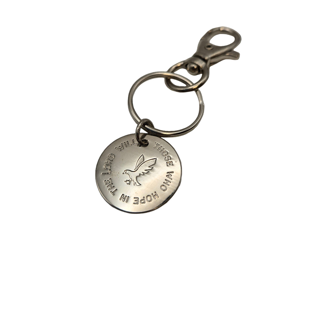 Those who hope in the Lord will keychain front- Pink Salt Riot