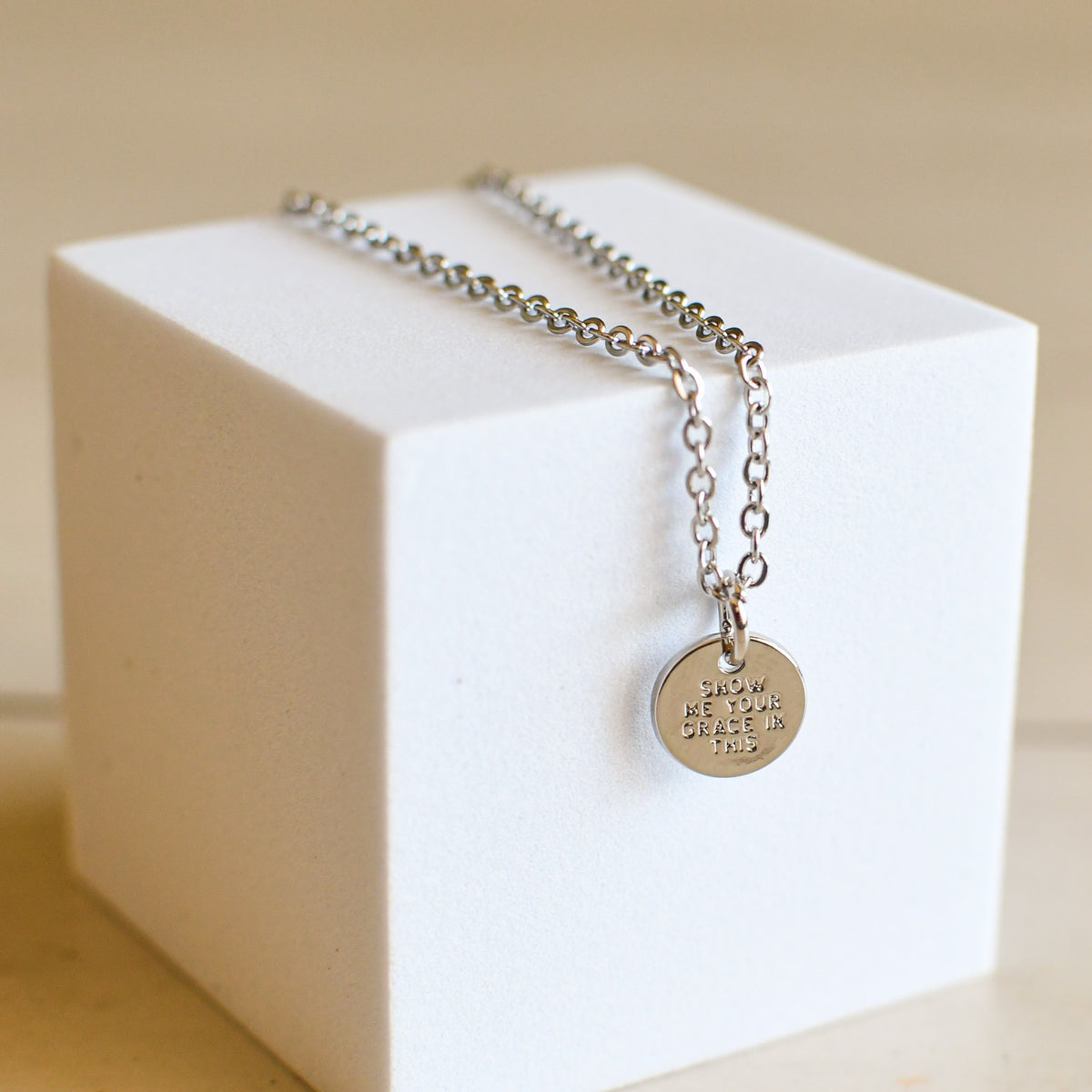 Sustain Me Jesus Silver Necklace-Pink Salt Riot