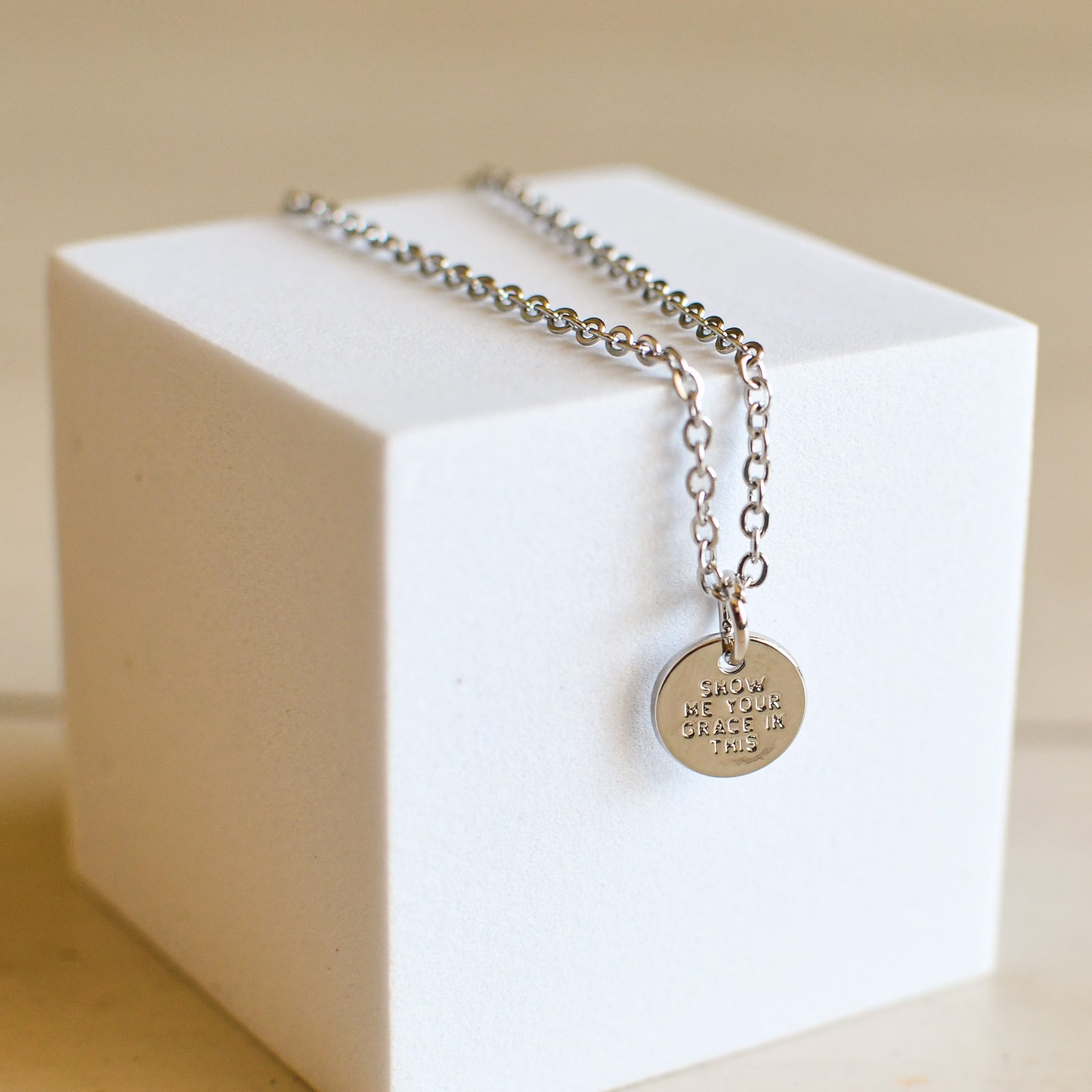 Sustain Me Jesus Silver Necklace-Pink Salt Riot
