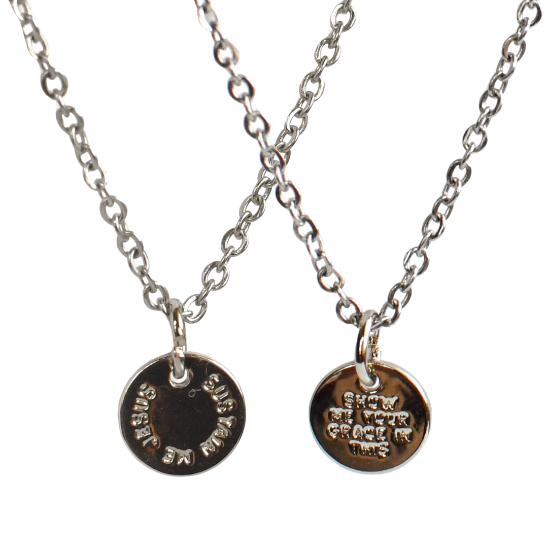 Sustain Me Jesus Silver Necklace-Pink Salt Riot