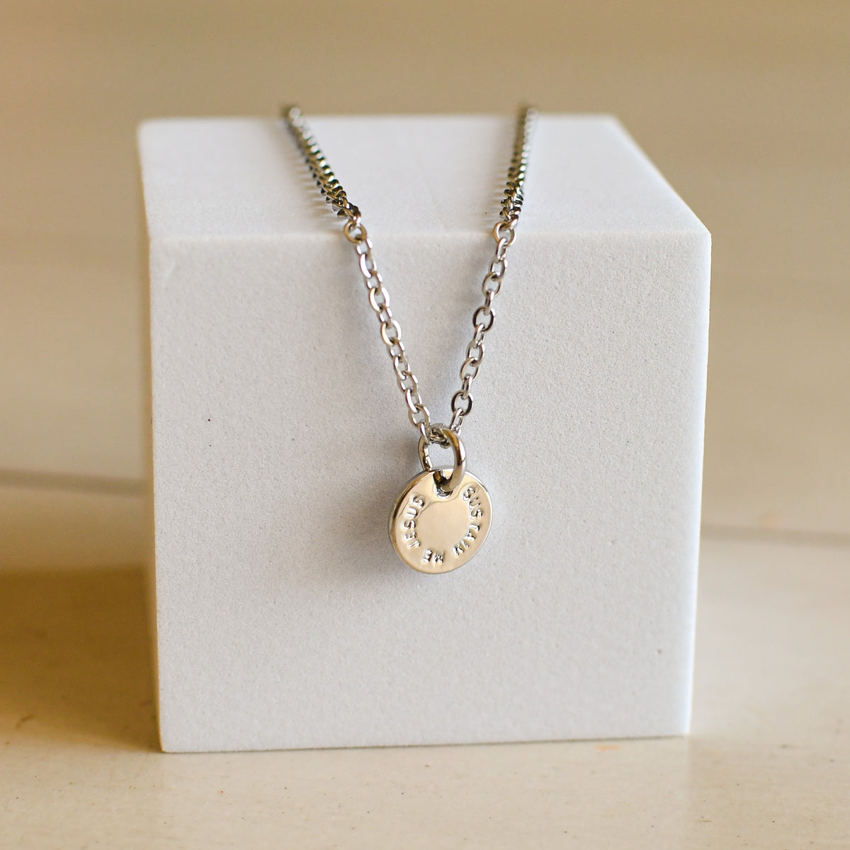 Sustain Me Jesus Silver Necklace-Pink Salt Riot