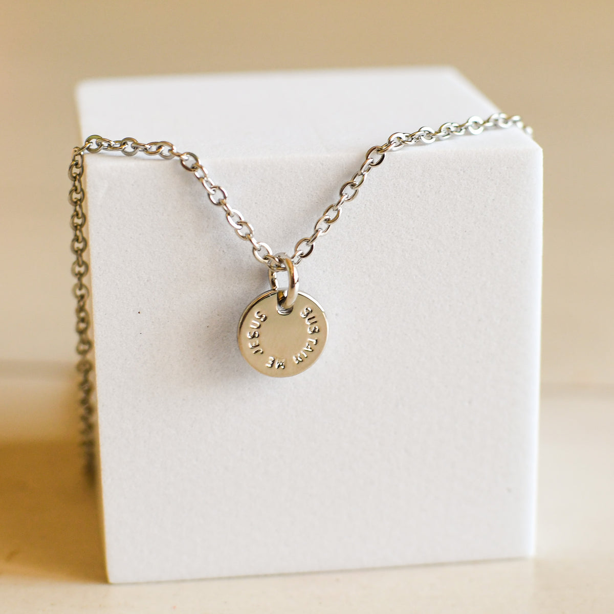 Sustain Me Jesus Silver Necklace-Pink Salt Riot